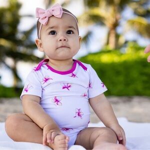 Coco Moon Plumeria Bamboo Onesie